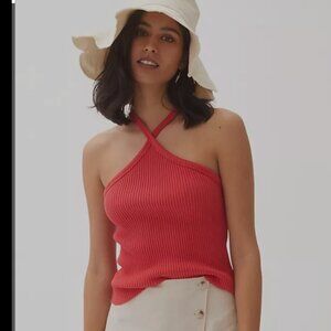 ANTHROPOLOGIE T.La  SLEEVELESS RIBBED HALTER TANK Size
